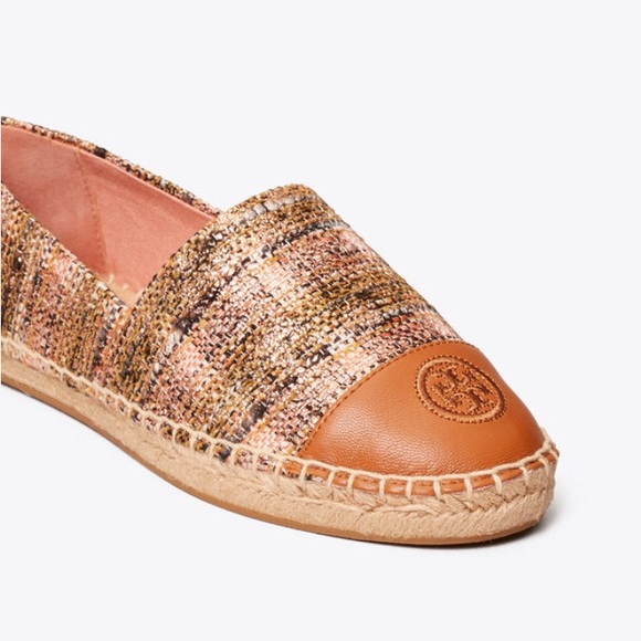 Tory Burch Espadrille Metallic Tweed Flat shoe with Box - Picture 1 of 12